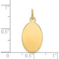 thumbnail image 2 of 14K Yellow Gold Plain .011 Gauge Engravable Oval Disc Charm (22 X 11) Made In United States xm185/11, 2 of 5
