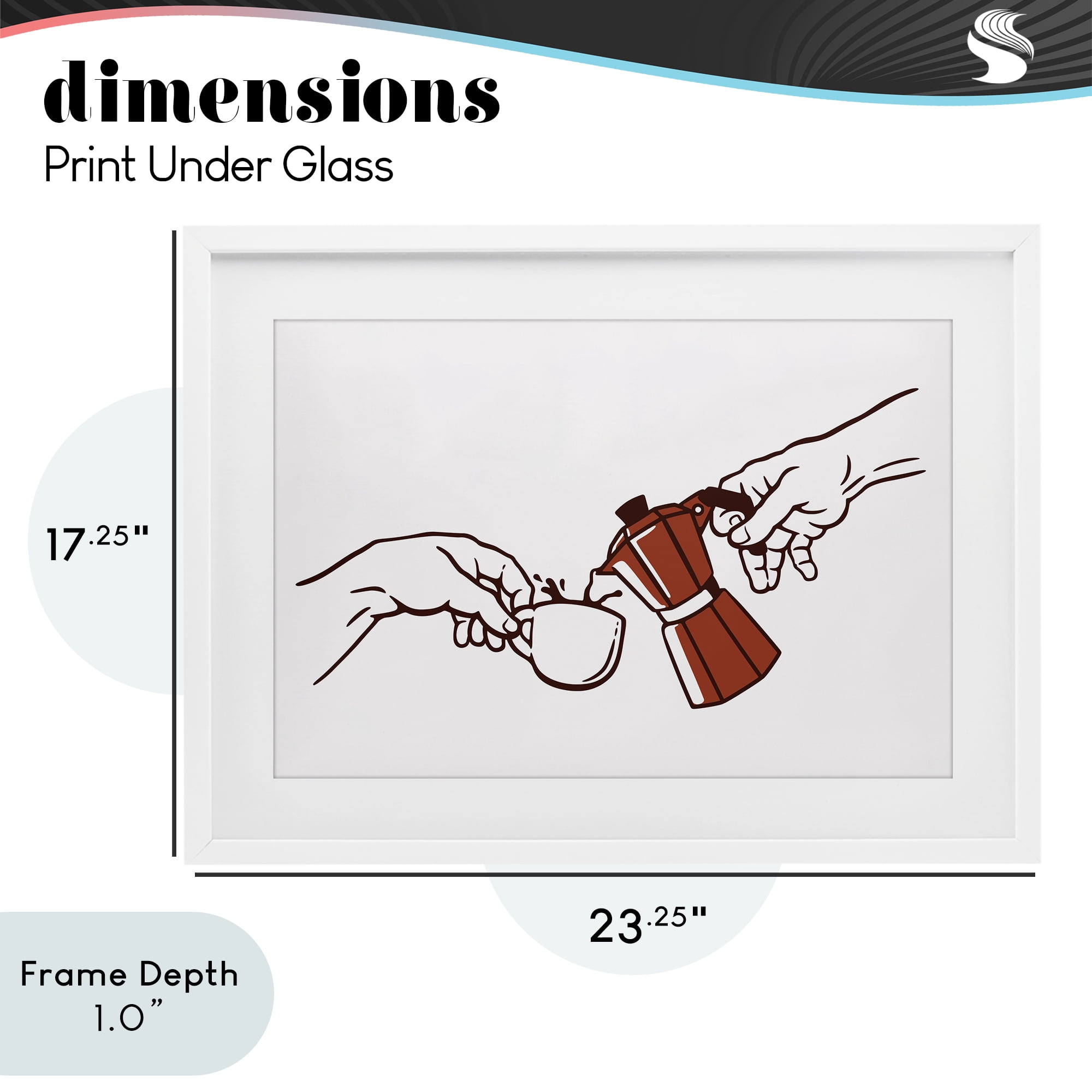 Stupell Industries Creation Of Coffee Classic Parody White Framed Print Under Glass, design by Tobe Fonseca