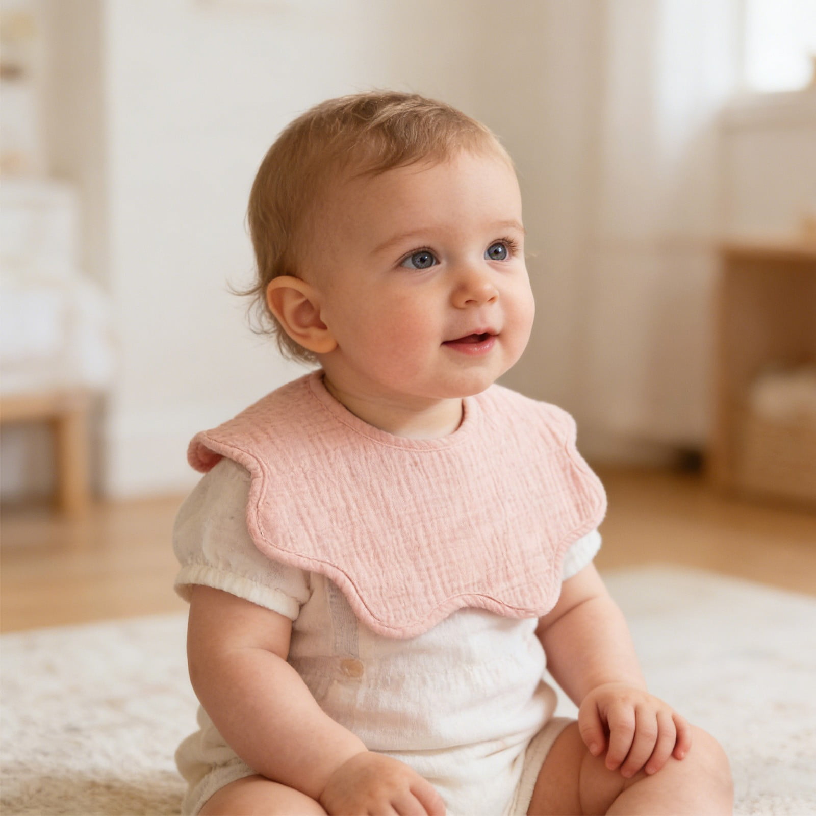 TIANZEN Organic Petal Bib For Babies And Burp Cloth Soft Absorbent Baby Bibs For Drooling And Feeding Lightweight Gentle Care For Spill Proof Bibs