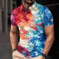 thumbnail image 2 of Men's Patriotic Polo Shirt Button Down Blouse Independence Day Tops USA Flag Printed Short Sleeve Blouses Collared Top Dressy Casual Tshirt Anti-Wrinkle&nbsp;Travel&nbsp;Polo&nbsp;Shirts, 2 of 5
