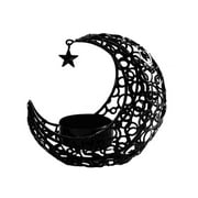 5pcs Metal Hollow Candle Holder Exquisite Moon Shaped Candleholder Adornment