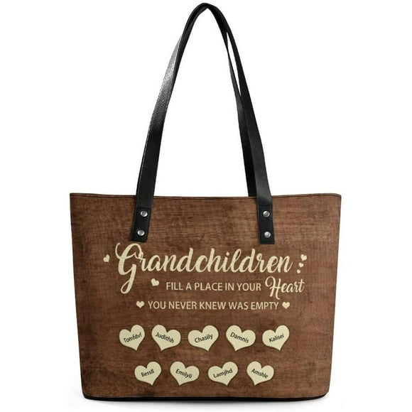 Personalized Mothers Day Leather Bag, Custom Handbag For Nana Mom,Mothers Day Loving Gift For Grandma, Mom
