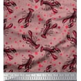 thumbnail image 1 of Soimoi Rayon Crepe Fabric Dot & Lobster Ocean Printed Craft Fabric by The Yard 46 Inch Wide, 1 of 1