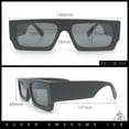 thumbnail image 3 of Narrow Rectangle Flat Top Horn Rim Thick Temple Plastic Sunglasses Slate - Brown, 3 of 8