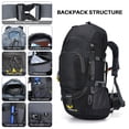 thumbnail image 3 of CJC Outdoor Backpack Waterproof Lightweight Travel Rucksack 60L High Capacity for Men&Women with Rain Cover for Camping Trekking Hiking Outdoor Sports, 3 of 8