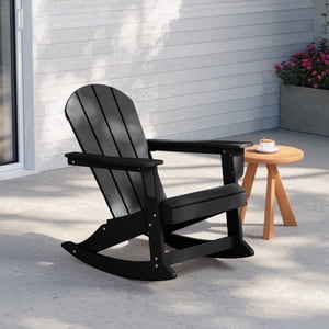 WestinTrends Malibu Adirondack Rocking Chair Black