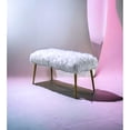 thumbnail image 6 of White Faux Fur Upholstered Bench With Gold Finish Metal Construction Seat And No Storage, 6 of 6