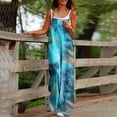 thumbnail image 3 of Ernkv Women's Jumpsuit Fashion Full Length Trousers Slimming Straps One Shoulder High Waist Comfy Lounge Casual Jumpsuit For Lady Wife Daughter Girlfriend Floral Print Blue XL, 3 of 8