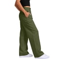 thumbnail image 5 of GUACER No Boundarie Cotton Linen Pants for Women, High Waisted Wide Leg Trousers with Button Closure & Pockets Work Pants, 5 of 6