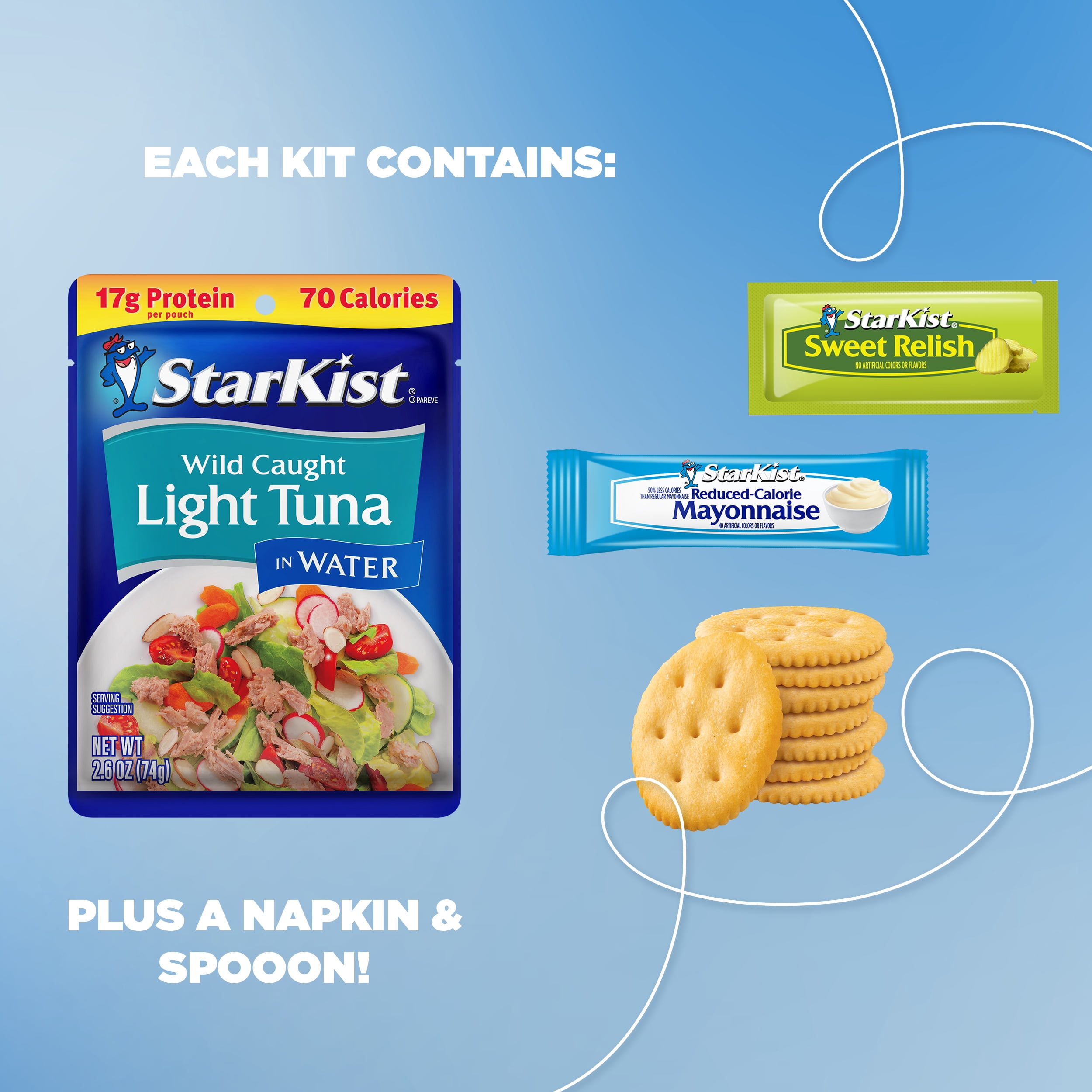 (12 pack) StarKist Lunch-To-Go Mix Your Own Ready-To-Eat Tuna Salad Kit, 4.5 oz Box