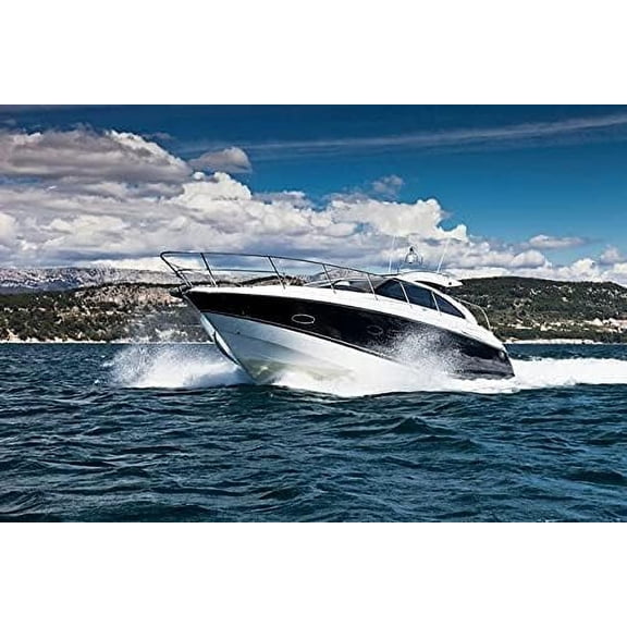 Jigsaw Puzzle for Adults, Fast Yacht Speedboat Speeding Through Sea Waves, 1000 Piece Large Wooden Puzzle, Dynamic Nautical Scene Art for Modern Home Decor Challenge