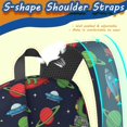 thumbnail image 5 of Black Dinosaurs Space Surfing Pattern 17" Waterproof Oxford School Backpacks for Teens, S-Shape Padded Straps, for School, Travel, Hiking, Camping, 5 of 5