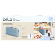 bella 2-Slice Slim Toaster with Extra Long Slot, 6 Setting Shade Control with Reheat & Cancel Buttons, Surf