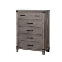 Furniture of America Abner Rustic Farmhouse Gray 5-Drawer Chest