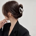 thumbnail image 4 of Accesorios para el cabello de estilo coreano Celebridad de Internet Clip de borla de metal Parte posterior grande de la cabeza Horquilla de perlas Clip de tiburón de hadas Tocados de flores, 4 of 6