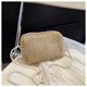 thumbnail image 4 of Xiao Hua Bolso de hombro tejido para mujer, bolso de mano y neceser, elegante bolso de playa de verano, 16,4 x 8,5 x 10 cm (caqui)., 4 of 5