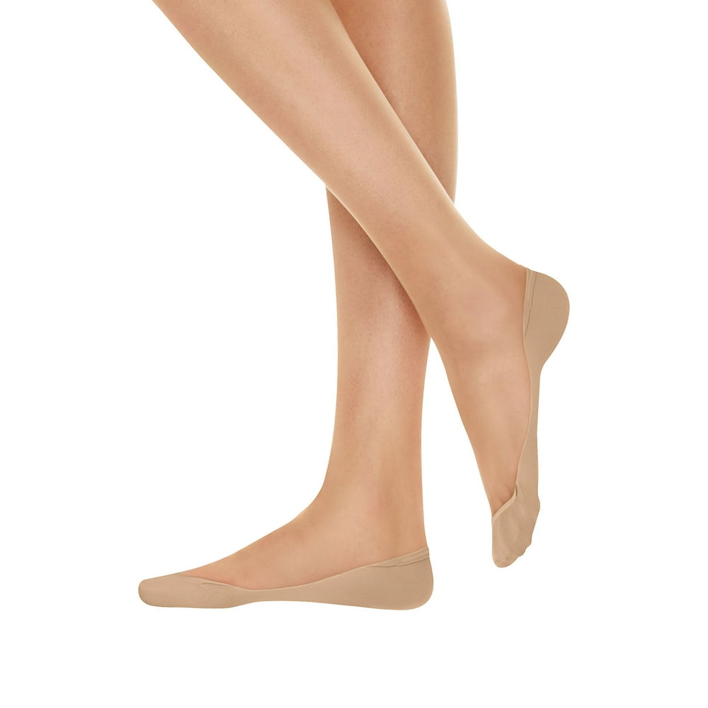 Hanes Hanes XLow Microfiber Foot Cover 2Pack Natural M/L Women's