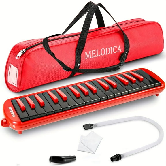 FANRUINA 32 Keys Melodica Instrument, Soprano Melodica Air Piano Keyboard Pianica With Soft Long Tube, Short Mouthpiece And Carrying Bag