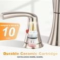 thumbnail image 3 of Sunrinx 8 Inch Widespread Bathroom Faucet Brushed Nickel 3 Hole Dual Handle Swivel High Arc Drain, 3 of 12