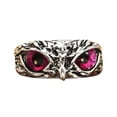 thumbnail image 2 of Owl Multicolor Eye Ring Retro Opening Adjustable Ring Unisex, 2 of 5