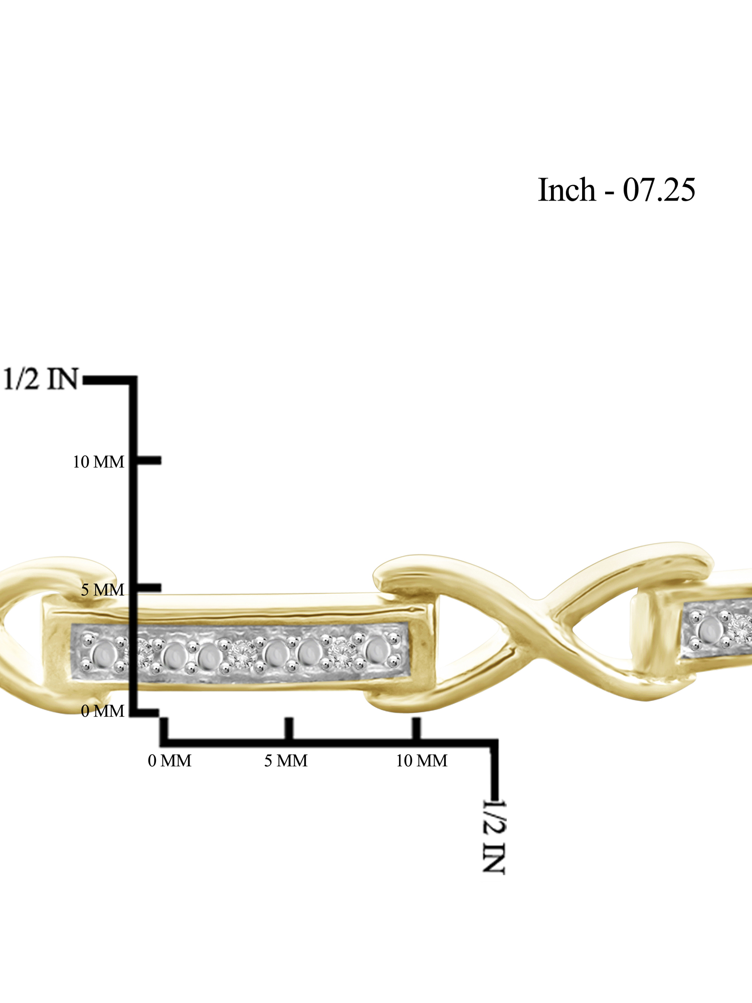 White Diamond Accent 14kt Gold over Silver Fashion Bracelet, 7.25