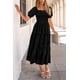 thumbnail image 5 of Vestido midi PRETTYGARDEN para mujer, verano 2025, estampado floral, negro, 5 of 7