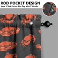 thumbnail image 5 of Kitchen Curtains 36 Inch Short - 3 Panel Set, Crab Sea Life Theme, Rod Pocket Window Curtain, 100% Polyester for Tropical Farmhouse Kitchen, Nautical Decor, Easy Wash, 5 of 6