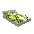 thumbnail image 2 of Ambesonne Geometric Fitted Sheet & Pillow Sham Set, Trippy Diamond Shapes, Queen, Lime Green Army Green, 2 of 2
