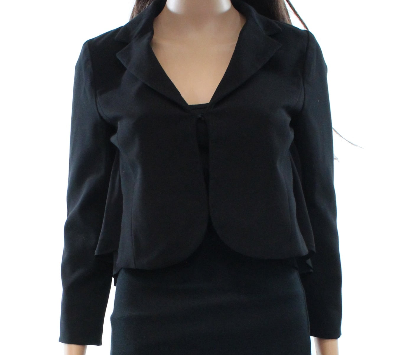 Alfani Alfani NEW Black Women's Size P Petite Mixed Media Cropped