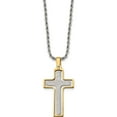 thumbnail image 3 of Stainless Steel Polished Yellow Ip Laser Cut Moveable Cross Necklace (22 X 24) Made In China srn723-22, 3 of 5