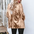 thumbnail image 6 of Riforla Women Sequins Blazer Sequin Shimmer Jacket Casual Long Sleeve Glitter Party Shiny Lapel Coat Rave Outerwear Blazers for Women Gold L, 6 of 9