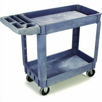 Boardwalk Two-Shelf Utility Cart, Plastic, 2 Shelves, 500 lb Capacity, 17.25" x 40" x 33.5", Gray