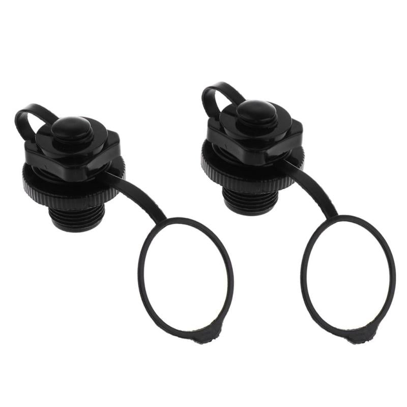 2 in 1 Black Perfeclan Air Valve Caps Screw Valve For Inflatable Boat Air Dinghy 