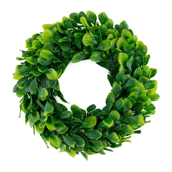 Small Boxwood Wreath 10 inch for Home Wedding Centerpiece Party Decor by Coreus