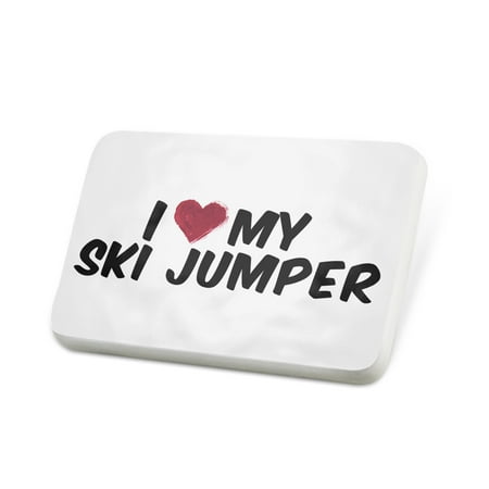 Porcelein Pin I heart love my Ski Jumper Lapel Badge – NEONBLOND