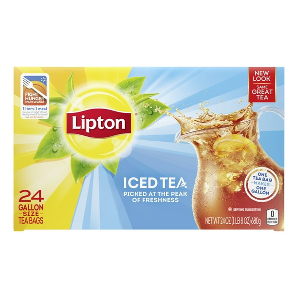 Lipton GallonSized Iced Unsweetened Tea, Tea Bags 24 oz 24 Count