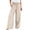 #04Khaki, variant on Womens Linen Pants Summer Wide Leg Pants High Waisted Flowy Palazzo Pant Boho Cotton Linen Beach Pants Brown XL
