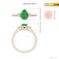 thumbnail image 6 of ANGARA Natural Pear Emerald Solitaire Ring with Trio Diamond Accents in 14K Rose Gold for Women (Size-8x6mm) | May Birthstone, Birthday, Anniversary, Jewelry Gift for Women | Natural Emerald Ring, 6 of 10