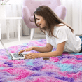 thumbnail image 2 of Homore Cute Fluffy Rainbow Area Rugs for Girls Room, Soft Shaggy Colorful Rugs Plush Floor Carpets Princess Rug for Bedroom,5'x8',Hot Pink, 2 of 7