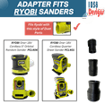 thumbnail image 4 of Sander Vacuum Adapter for Ryobi ONE+ 18-Volt Cordless Sanders PCL406 5" Orbital Random and PCL401 Quarter Sheet Sanders - Shop Vac Attachment for Dust Collection  by 1058Designs(2-1/2"), 4 of 7