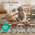 thumbnail image 4 of ODIKA 8'x10' Washable Area Rug Non-Slip Chair-Friendly Mat Wilderness Mountain Scene With Pine Forest And Deer Bear Motif Cabin Flowing for Dining Room, Large Office, Lounge, 4 of 7