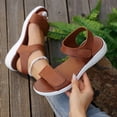 thumbnail image 5 of Summer Women's Comfortable Walking Sports Slides Sandals Casual Lightweight Non Slip Shoes Breathable Soft Wedges Open Toe Orthopedic Arch Support Ankle Strap Beach Sandals, 5 of 9
