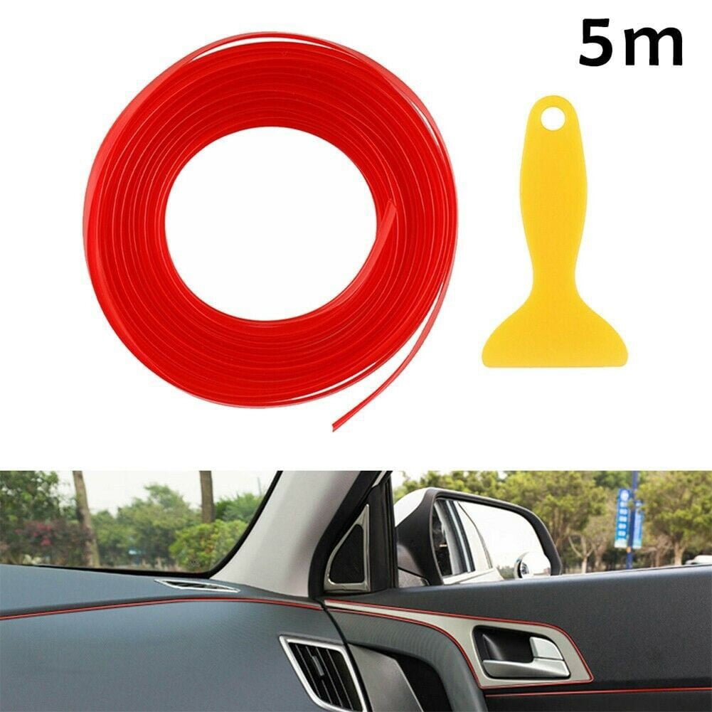 5M Red Point Molding Edge Gap Line Strip For Car Interior