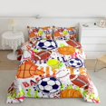 thumbnail image 2 of Homewish Basketball Soccer Football Bedding Comforter Set 2pcs for Kids Teens Adults,Sport Gamer Twin Comforter Sets Microfiber,Graffiti Splash Breathable Bedding Set,Breathable Home Decor, 2 of 8