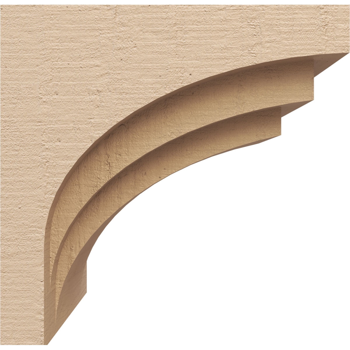 10"W x 10"D x 10"H Wide Rockford Rough Cedar Woodgrain TimberThane Corbel, Primed Tan
