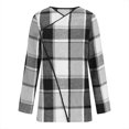 thumbnail image 5 of WTOBBY Women's Plaid Printed Fashionable Long Sleeved Jacket Cardigan, Open Front Casual Cover Up with Front Pockets and Lightweight Design for Spring and Fall,Light Gray S, 5 of 5