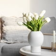 thumbnail image 6 of Uxcell 20pcs Tulips Artificial Flowers, Artificial Flowers Fake Tulip Stems Real Touch for Decoration (Light Champagne), 6 of 7