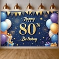 thumbnail image 3 of Gold Glitter Happy 80th Birthday Banner Colorful Balloons 80th Birthday Display Fireworks Gift Boxes Birthday Backdrop for 80th Birthday Party Indoor Party Photo Shoot, 3 of 9