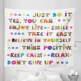 thumbnail image 1 of Colorful Tapestry, Slogans with Cheerful Funny Typography Design with Daisy Blossoms, Fabric Wall Hanging Decor for Bedroom Living Room Dorm, 5 Sizes, Multicolor, by Ambesonne, 1 of 1