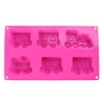 thumbnail image 1 of Miangastore 6 Cavity Silicone Chocolate Mold Car Train Baking Cake Decorating Tools (Random Color), 1 of 8